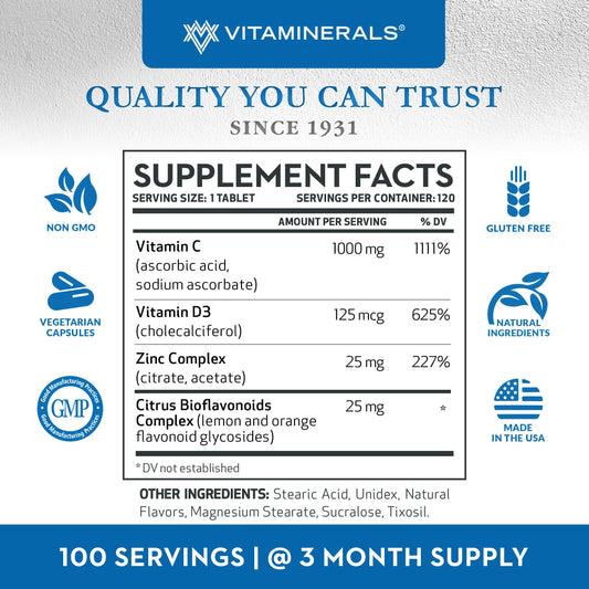 Vitaminerals 106 C D Z, 120 Veggie caps