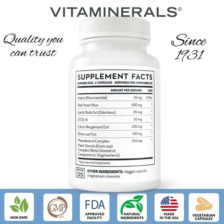 Vitaminerals 125 Cholesterol Health Aid Plus, 120 Veggie caps