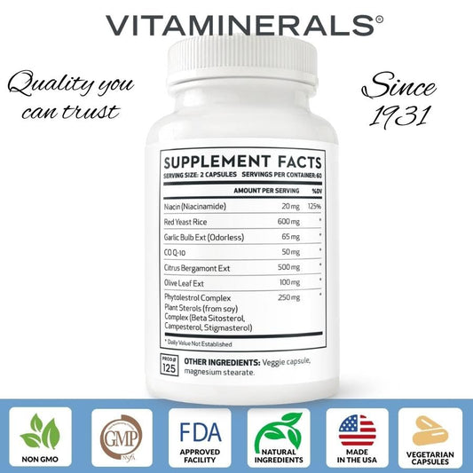 Vitaminerals 125 Cholesterol Health Aid Plus, 120 Veggie caps