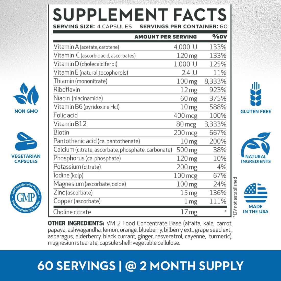 Vitaminerals 2BG+ NERVE CARE BLEND, 120 Veggie caps