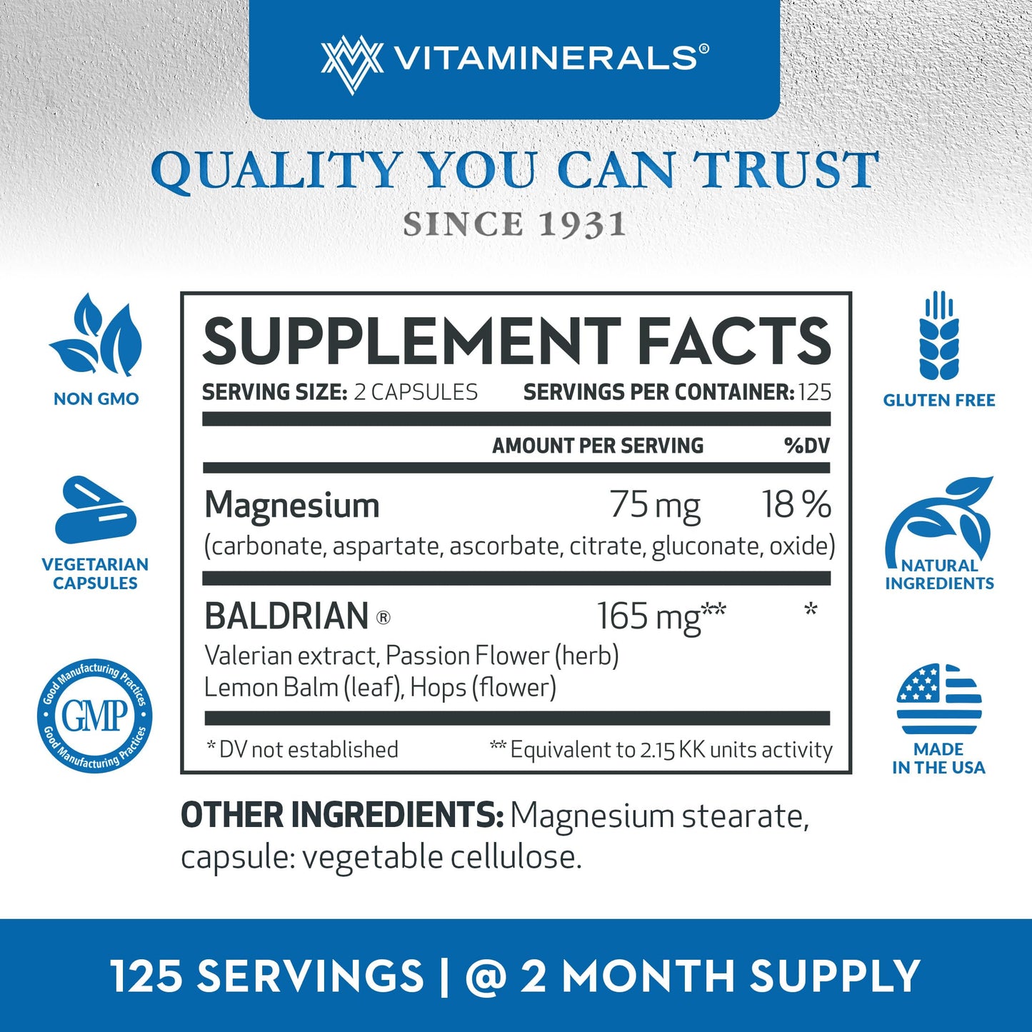 Vitaminerals 33 Baldrian Original, Veggie caps