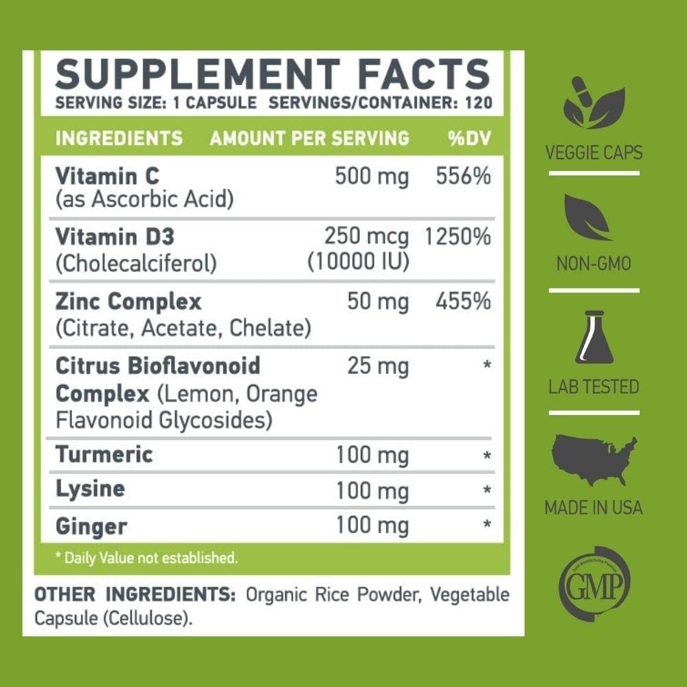 Muscle Food Labs Z D C PLUS, Zinc, Vit D3 Vit C