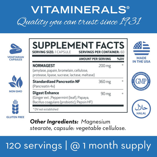 Vitaminerals Normagest, 60 Veggie caps