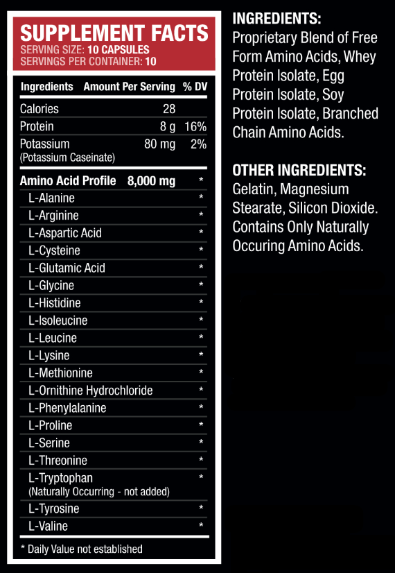 Pro Fight Amino 8000, 100 caps