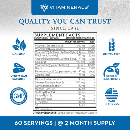 Vitaminerals 39 Stress Complex, 60 Veggie caps