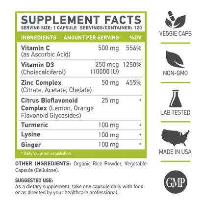 Muscle Food Labs Z D C PLUS, Zinc, Vit D3 Vit C