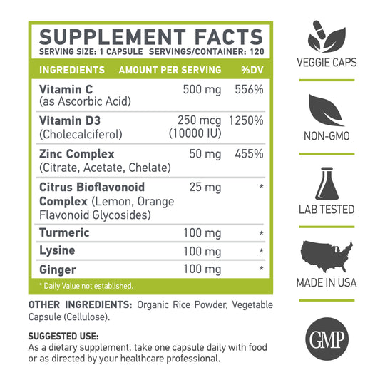 Muscle Food Labs Z D C PLUS, Zinc, Vit D3 Vit C
