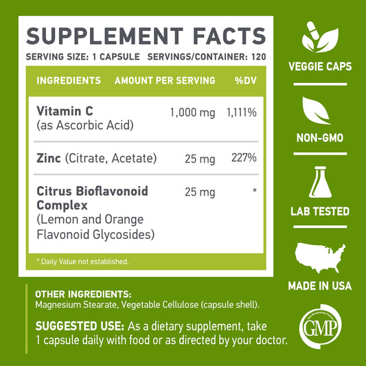 Muscle Food Labs C-1000, Vitamin C + Zinc