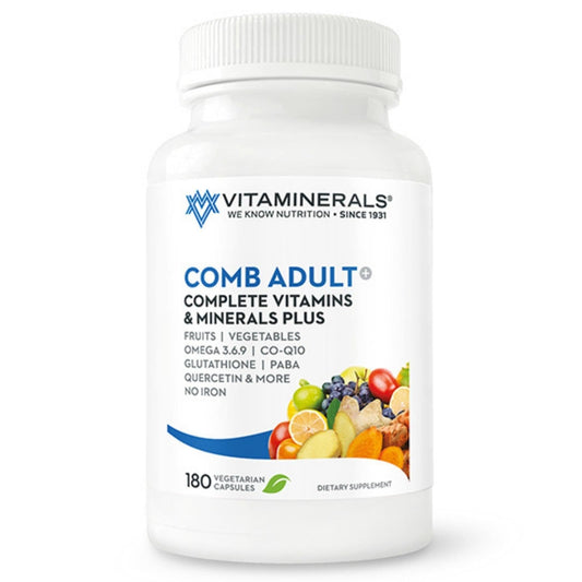 Vitaminerals Comb Adult MultiVitamin + Greens Blend, 180 Veggie caps