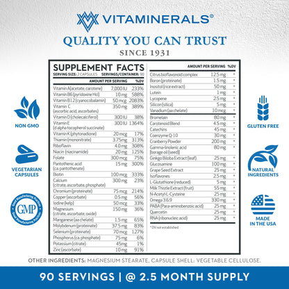 Vitaminerals Comb Adult MultiVitamin + Greens Blend, 180 Veggie caps