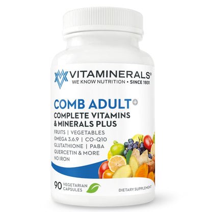Vitaminerals Comb Adult MultiVitamin + Greens Blend, 90 Veggie caps