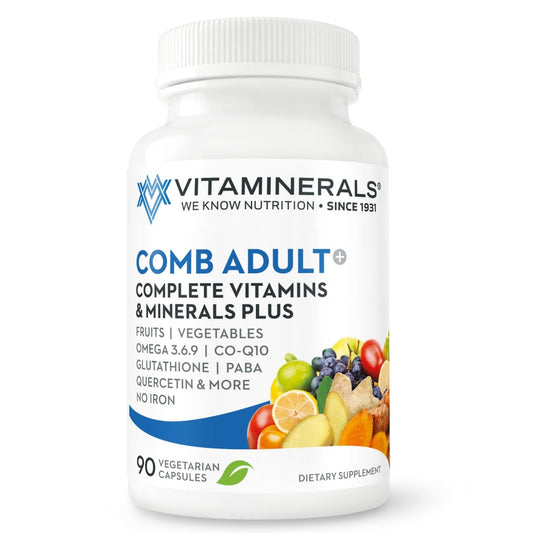 Vitaminerals Comb Adult MultiVitamin + Greens Blend, 90 Veggie caps