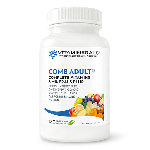 Vitaminerals Comb Adult MultiVitamin + Greens Blend, 180 Veggie caps