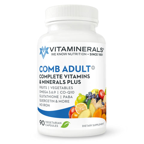 Vitaminerals Comb Adult MultiVitamin + Greens Blend, 90 Veggie caps